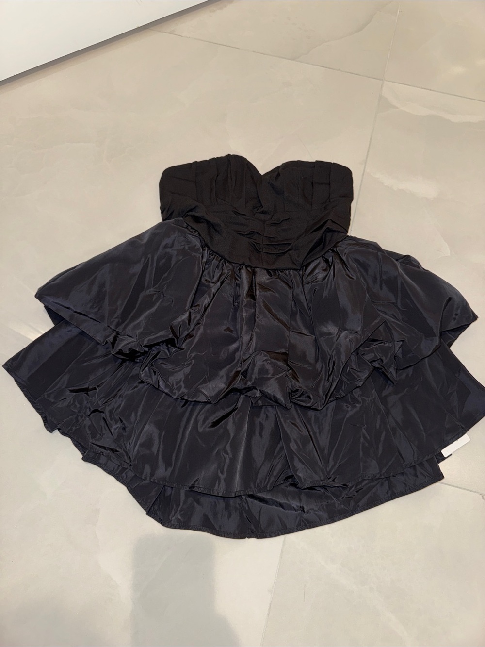 Elegant Black Strapless Mini Dress